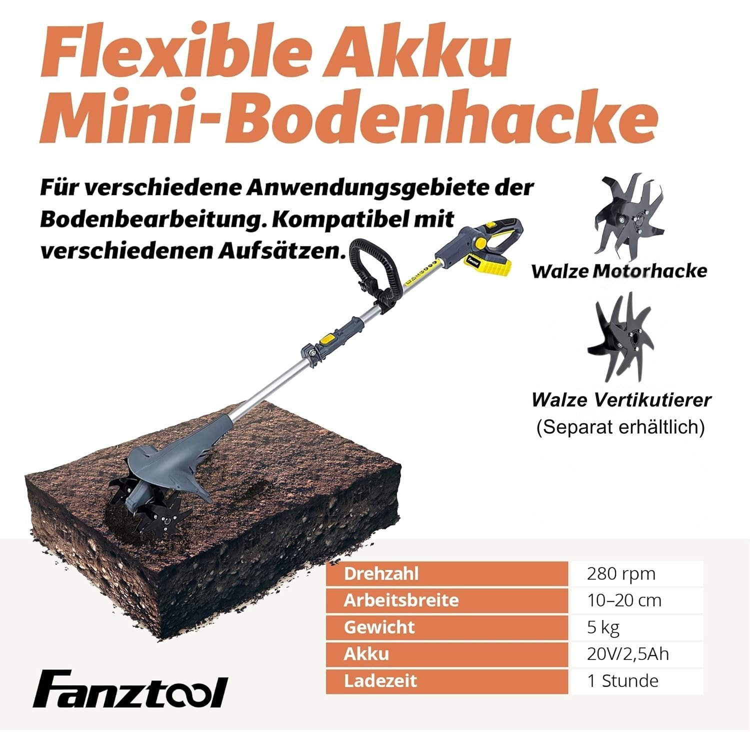 15B FANZTOOL 20V Mini-Motorhacke – Bild 3