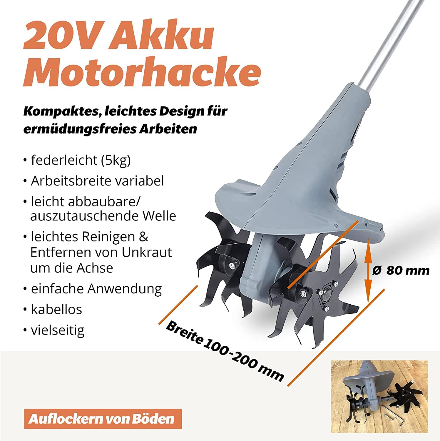 15B FANZTOOL 20V Mini-Motorhacke – Bild 2
