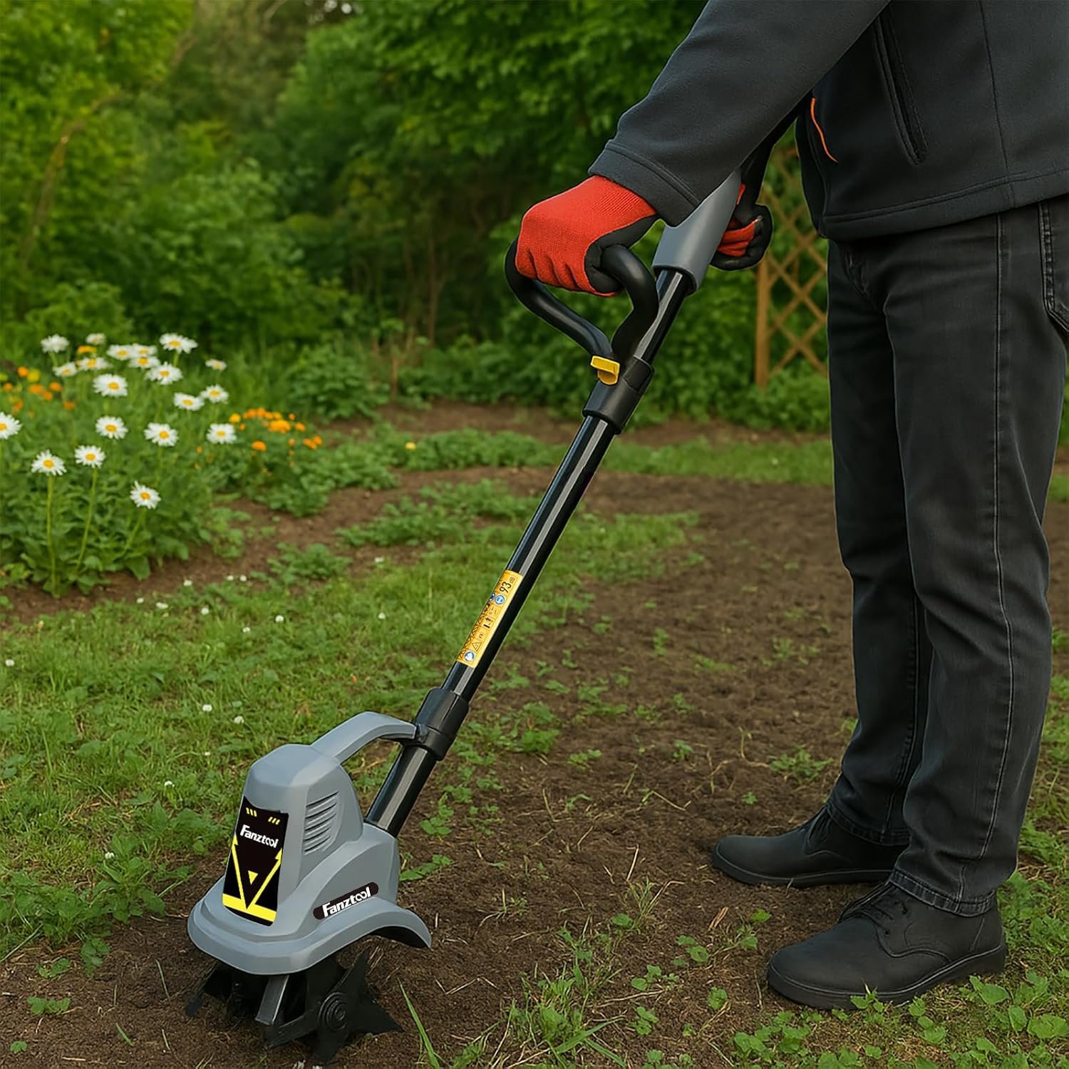 15D FANZTOOL 300W Gartenfräse mit 4 robusten Hackmessern, verstellbarem Griff – Bild 2