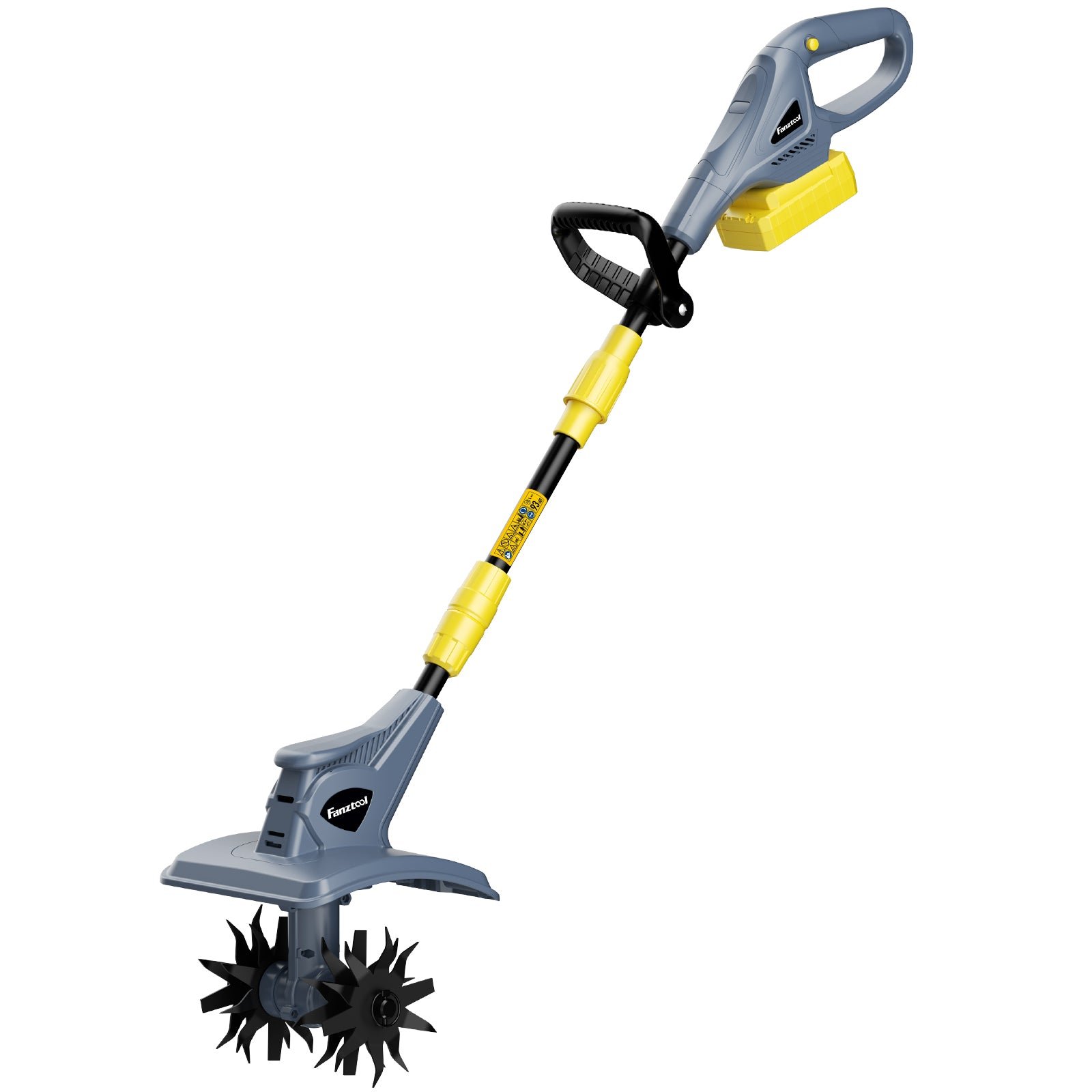 FANZTOOL Akku-Motorhacke mit 20V/4.0Ah Akku, 23cm Arbeitsbreite, 16cm Arbeitstiefe, Akku-Gartenfräse mit 4 robusten Hackmessern, Bodenhacke für kleine Beete & Garten