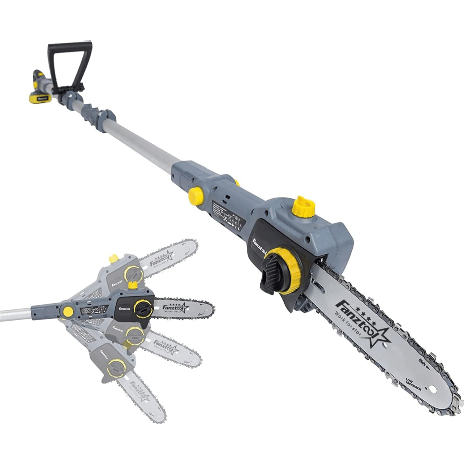 032 FANZTOOL 20V Li-Ion Akku-Hochentaster mit 2,5Ah Akku/Ladegerät, Höhe bis 5 m, leichtes Gewicht 4 kg