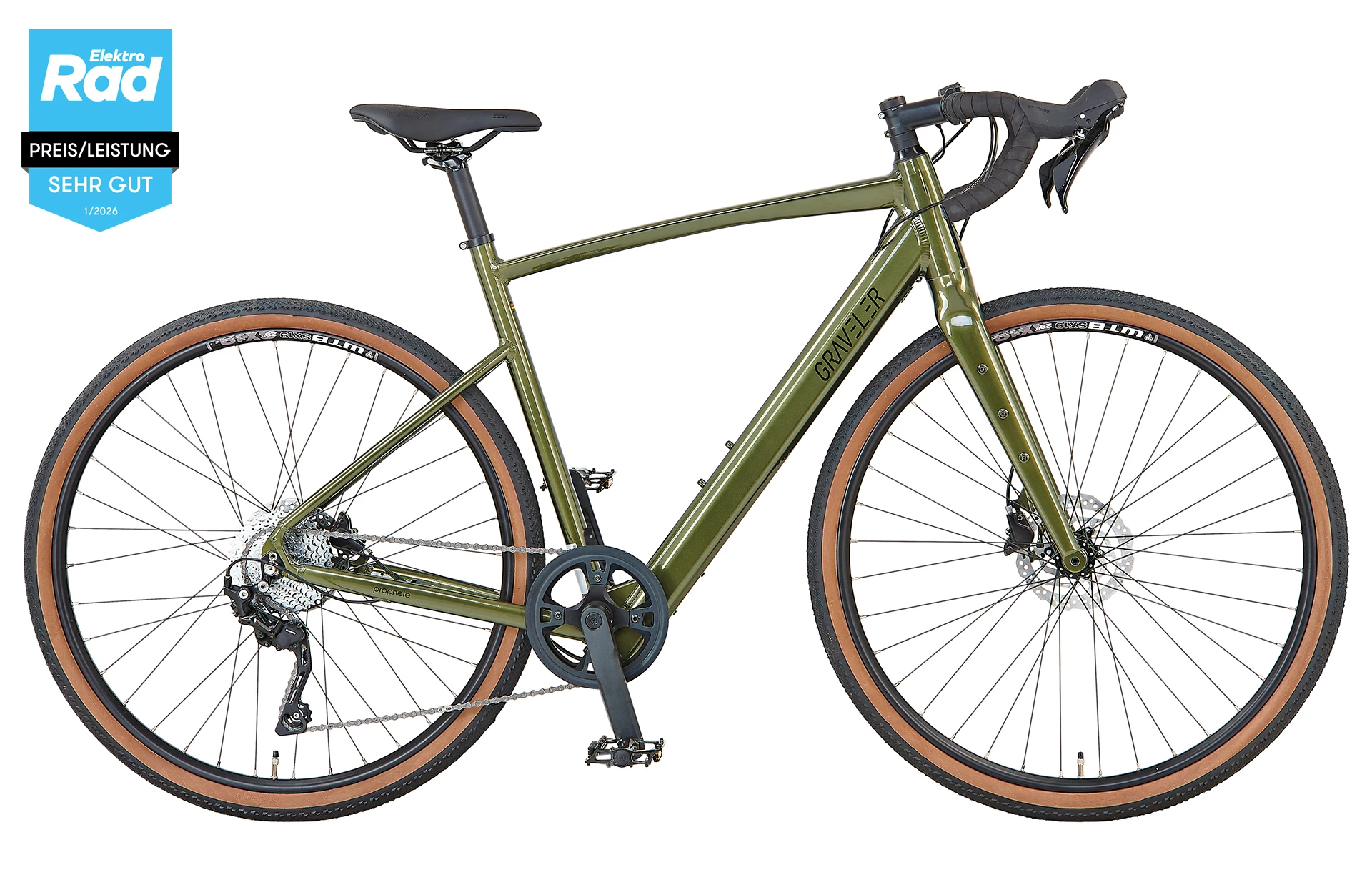 Graveler 1.0 – E-Gravel E-Bike 28" | olivgrün metallic | Diamant-Rahmen | RH 53 cm