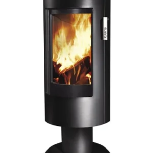 Holzofen CHLOÉ aus Stahl 7.1 kW luftdicht auf Standfüßen