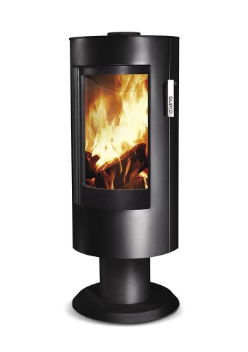 Holzofen CHLOÉ aus Stahl 7.1 kW luftdicht auf Standfüßen
