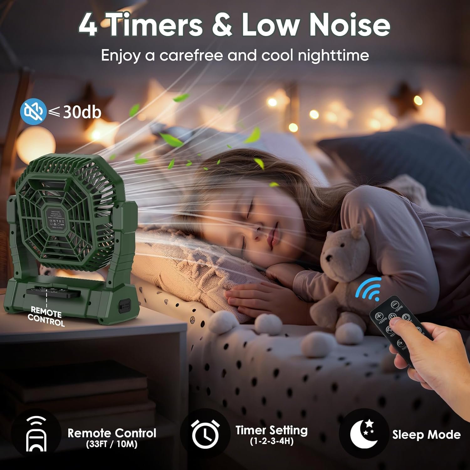 COZII Akku-Campingventilator 20000 mAh mit LED-Licht – Bild 7