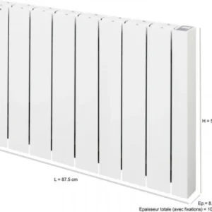 Elektrischer Heizkörper ALCANTARA Flüssigkeitsinertie 1500 W horizontal weiß vernetzt