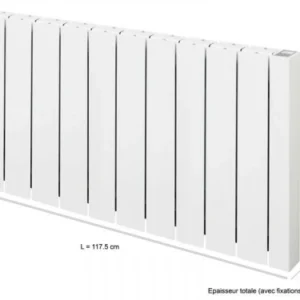Elektrischer Heizkörper ALCANTARA Flüssigkeitsinertie 2000 W horizontal weiß vernetzt