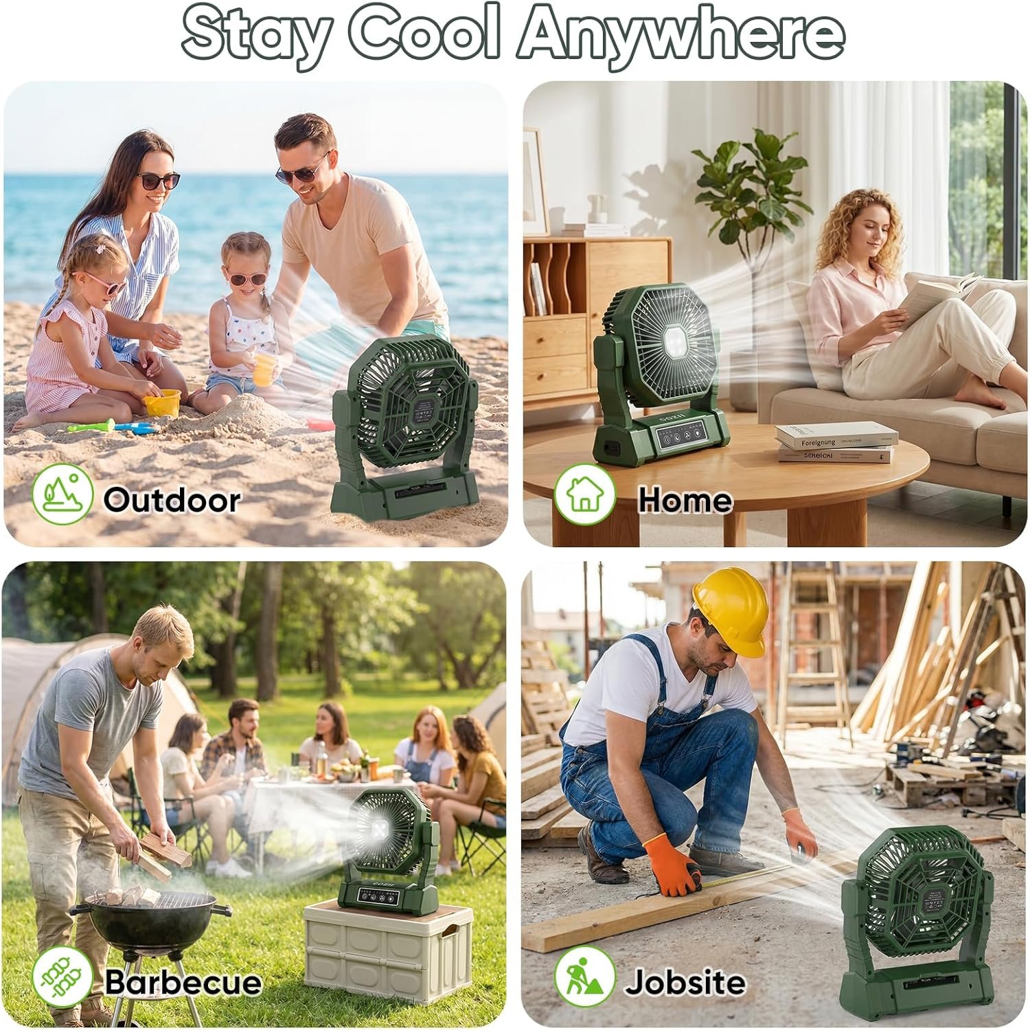 COZII Akku-Campingventilator 20000 mAh mit LED-Licht – Bild 5