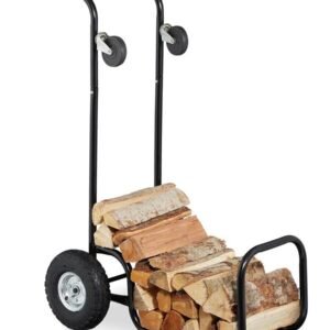 Holzwagen 2-in-1 – Scheitkorb mit Stahlrädern