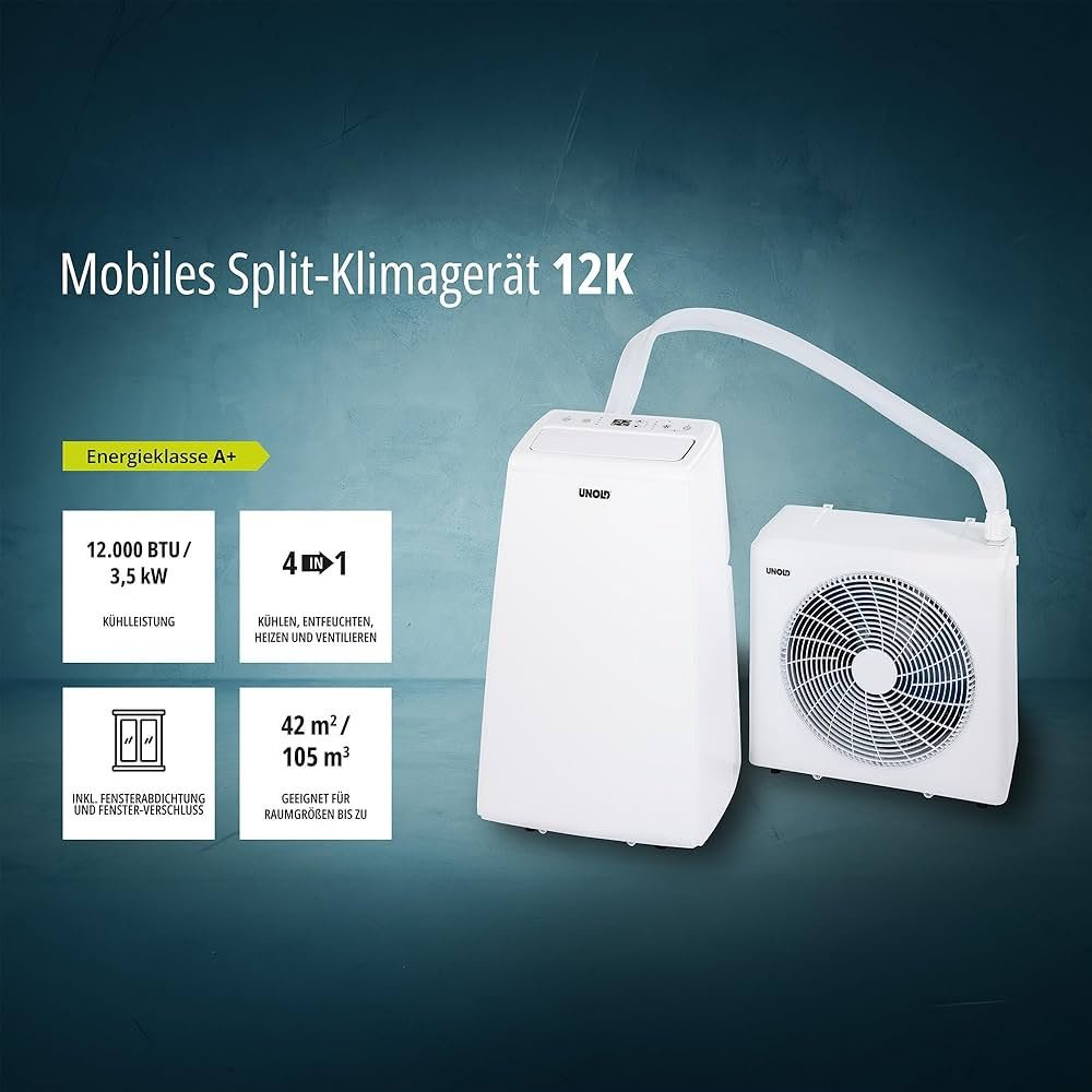 UNOLD 86340 Mobile Split-Klimaanlage 12.000 BTU – 3,5 kW, Heizen & Kühlen – Bild 3