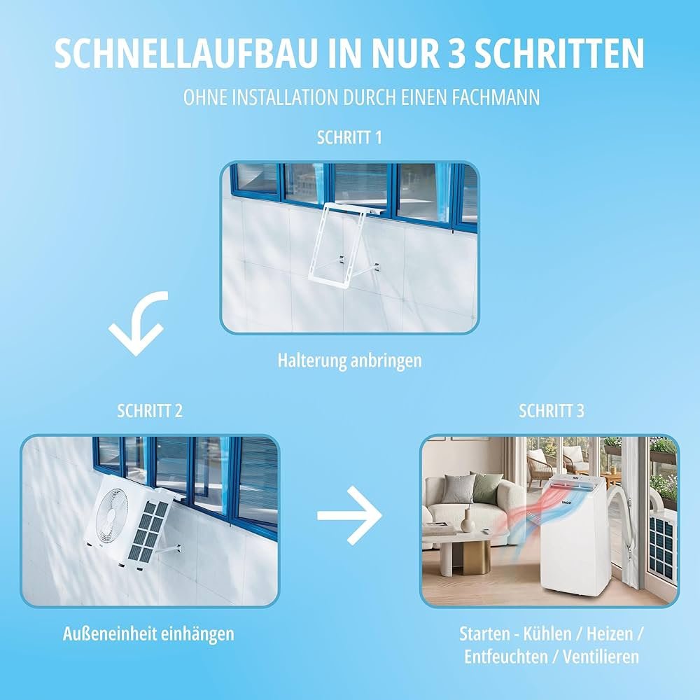 UNOLD 86340 Mobile Split-Klimaanlage 12.000 BTU – 3,5 kW, Heizen & Kühlen – Bild 4