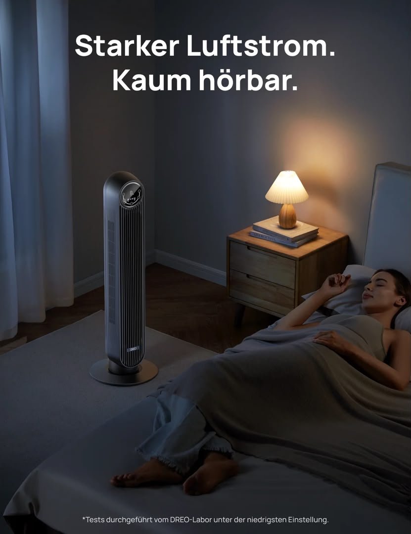 DREO 307S Smart Turmventilator – 8 Geschwindigkeiten, App-Steuerung & 90° Oszillation – Bild 3
